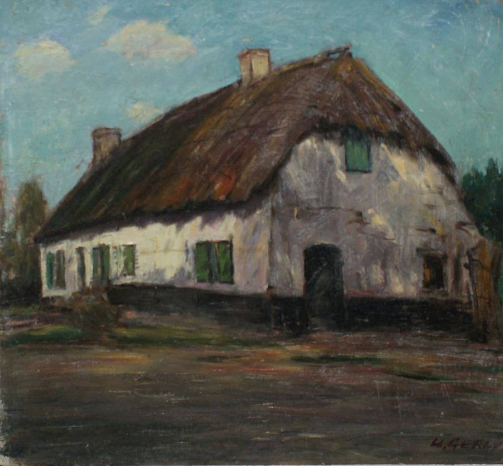 Urbain Gerlo (1897-1986): Vervallen Huisje (53 x 51 cm), Ophalen of Verzenden