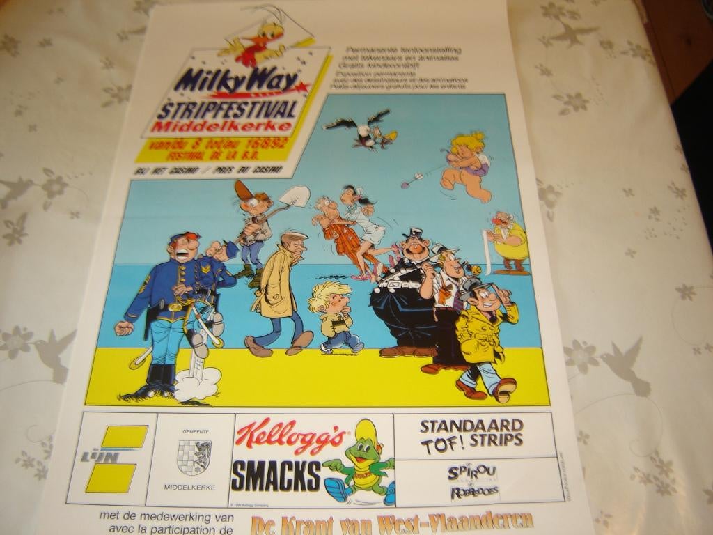 Affiche Stripfestival Middelkerke 1992., Enlèvement ou Envoi, Autres personnages, Utilisé, Image, Affiche ou Autocollant