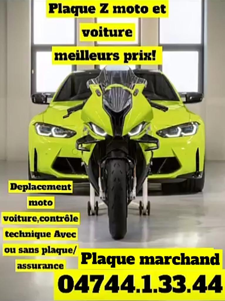 Marchand plaque Z voiture et moto controle technique transpo