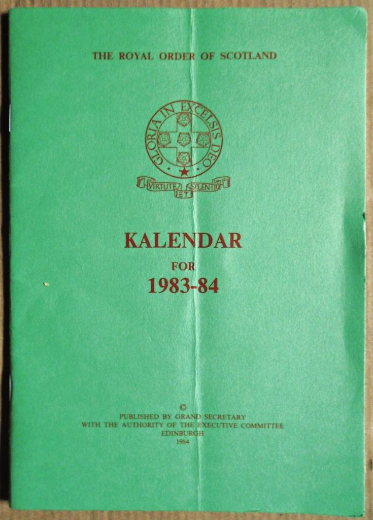 Freemason - The Royal Order of Scotland: Kalendar - 1983-84, Livres, Enlèvement ou Envoi, Editorial, Utilisé, Autres sujets/thèmes