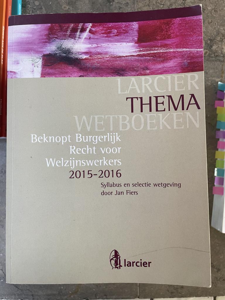 Beknopt burgerlijk recht voor welzijnswerkers, Boeken, Studieboeken en Cursussen, Ophalen of Verzenden