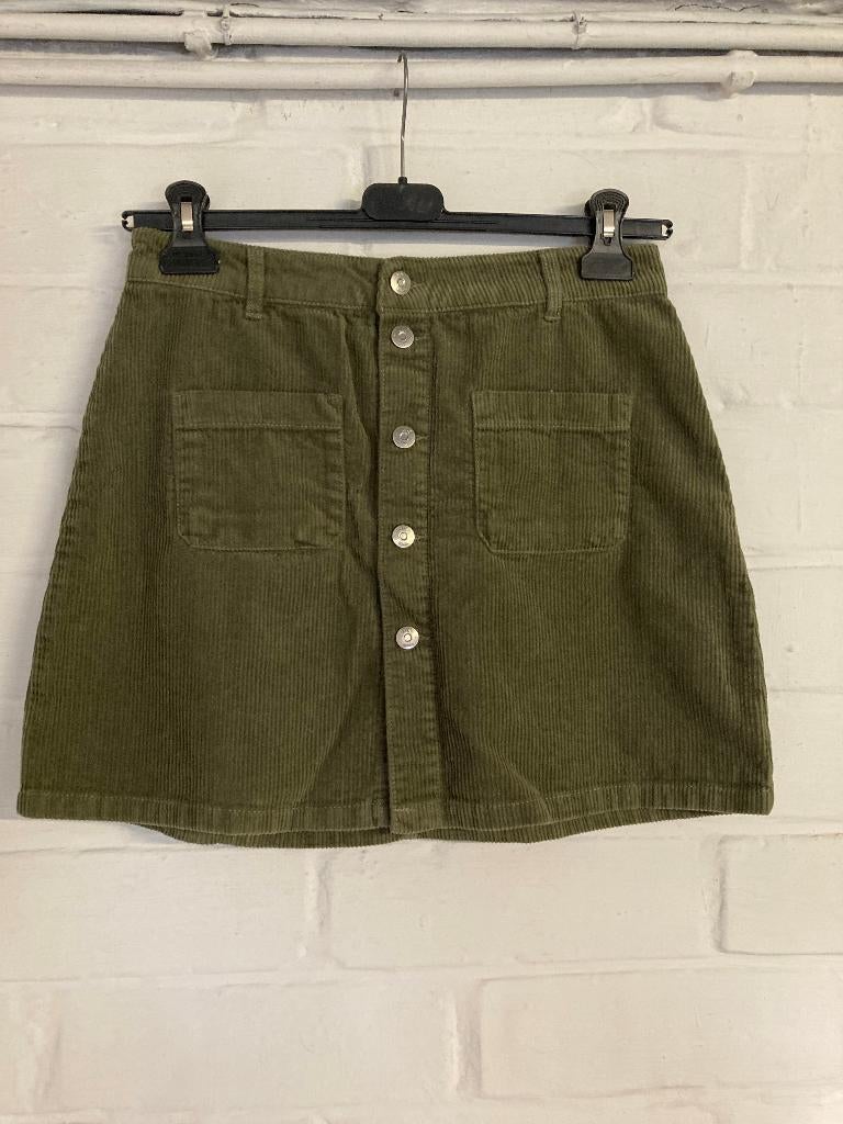 Kaki rok in geribbelde velours, JDY, Medium, Kleding | Dames, Rokken, Maat 38/40 (M), Ophalen of Verzenden, Zo goed als nieuw