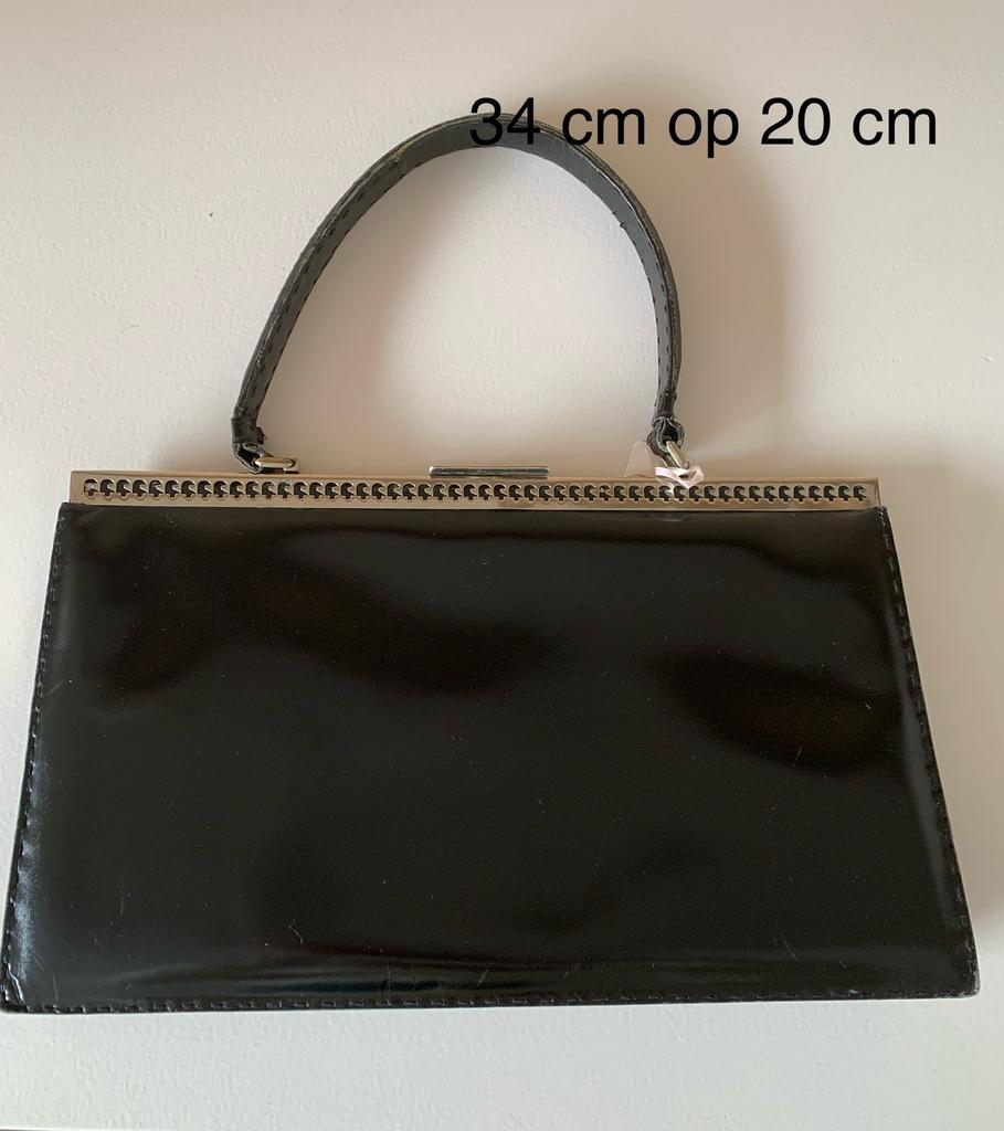 Vintage jaren 50 zwarte handtas handenarbeid, Handtassen en Accessoires, Tassen | Damestassen, Ophalen of Verzenden, Gebruikt