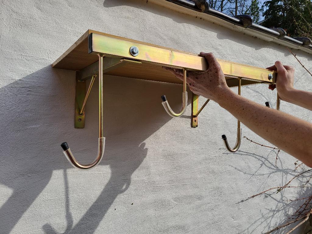 Porte-vélos mural 4 places avec étagère, Enlèvement, Utilisé