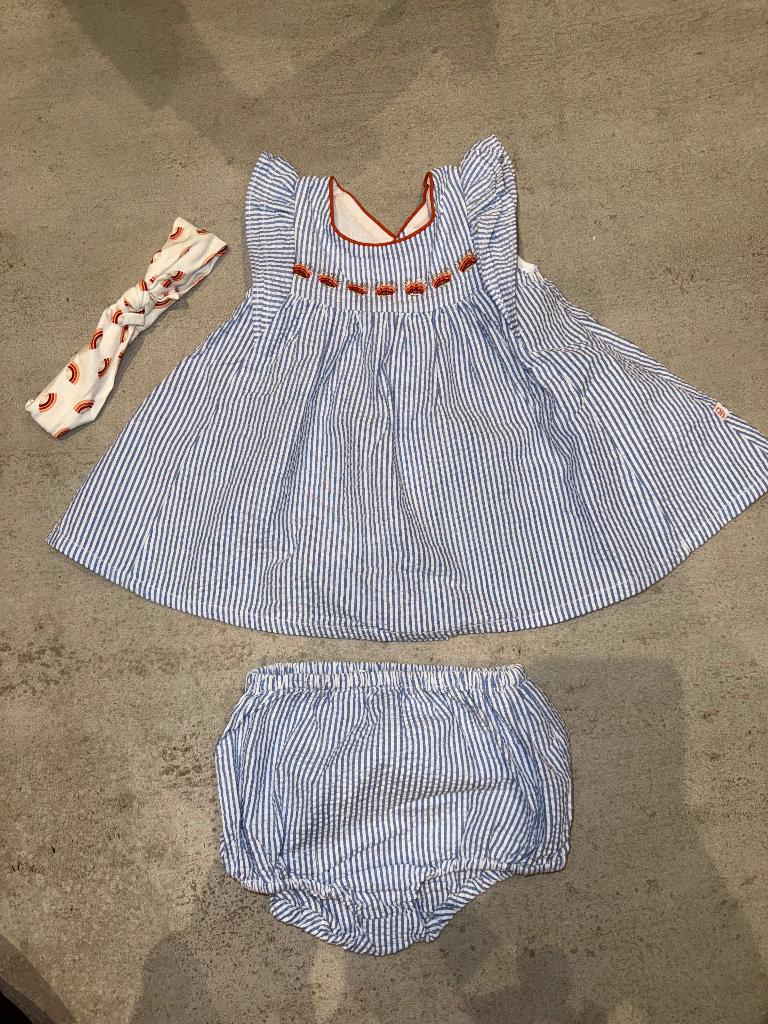Robe rayée seersucker Obaibi, Enfants & Bébés, Neuf, Enlèvement ou Envoi, Ensemble, ObaÏbi