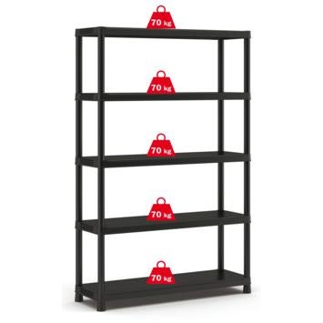 Keter Plus stellingkast kunststof zwart 120 x 40 x 187 cm, Ophalen, Nieuw, Kunststof, Overige typen