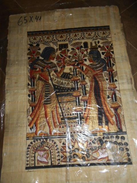Joli grand papyrus - 65 x 41 cm, Antiquités & Art, Enlèvement ou Envoi