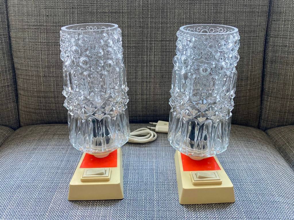 Ensemble (2) lampes de table modernes du milieu du siècle, Enlèvement ou Envoi, Utilisé, Synthétique