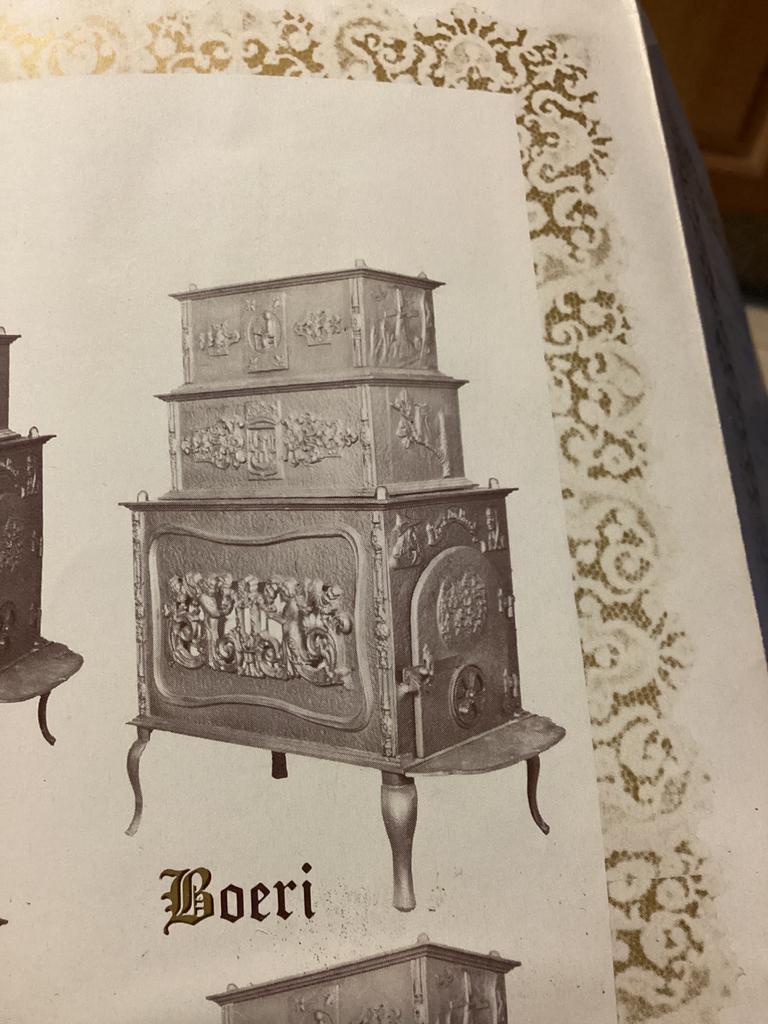 Gietijzeren houtkachel antiek (Boeri), Huis en Inrichting, Kachels, Ophalen, Gebruikt, Houtkachel, Vrijstaand