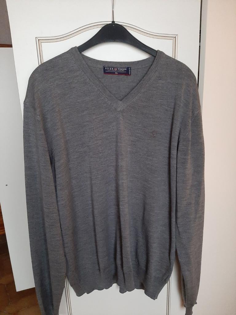 Pull en mérinos River Woods — gris 3XL
 Qualité pure, Enlèvement ou Envoi, Gris
