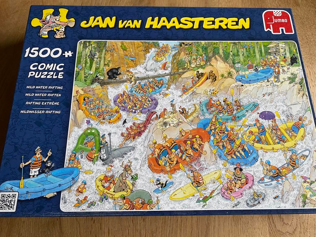 Jan van Haasteren puzzel 1500 st wild water raften, Enlèvement, Comme neuf