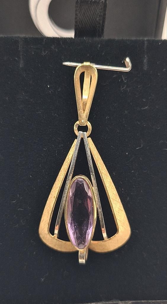 Magnifique pendentif en or 14 carats avec améthyste, Bijoux, Sacs & Beauté, Envoi