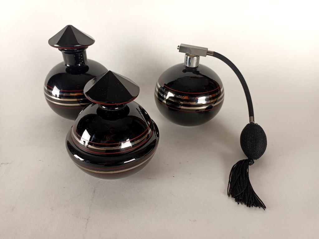 Art deco parfumset Booms glas (3 stks), Ophalen of Verzenden