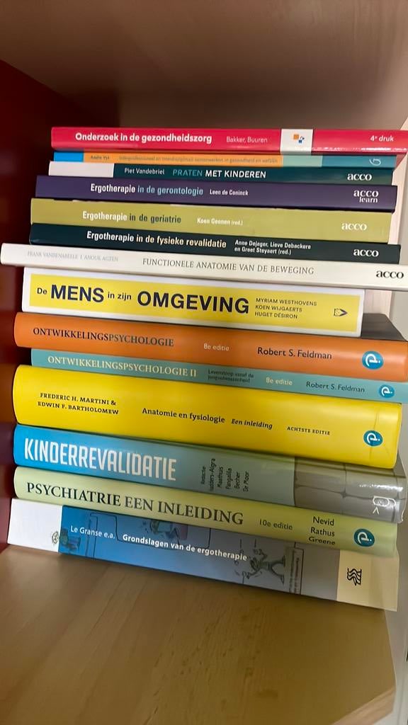 Ergotherapie 1,2 en 3de jaar, Boeken, Studieboeken en Cursussen, Ophalen of Verzenden, Zo goed als nieuw