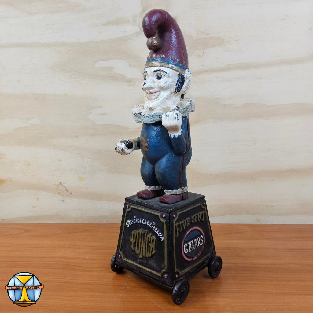 Tirelire ancienne en fonte Clown/Chester, Enlèvement ou Envoi