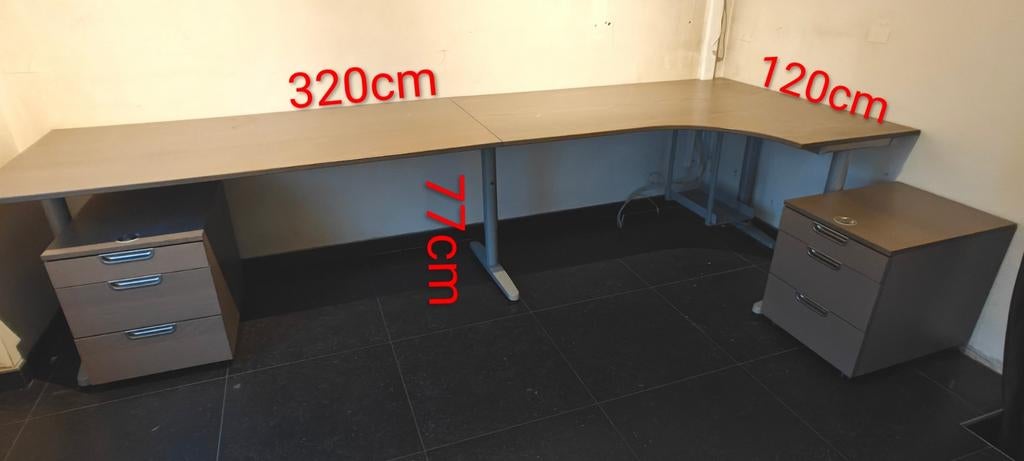Hoekbureau + 2 ladeblokken, Huis en Inrichting, Bureaus, Hoekbureau, IKEA, Ophalen