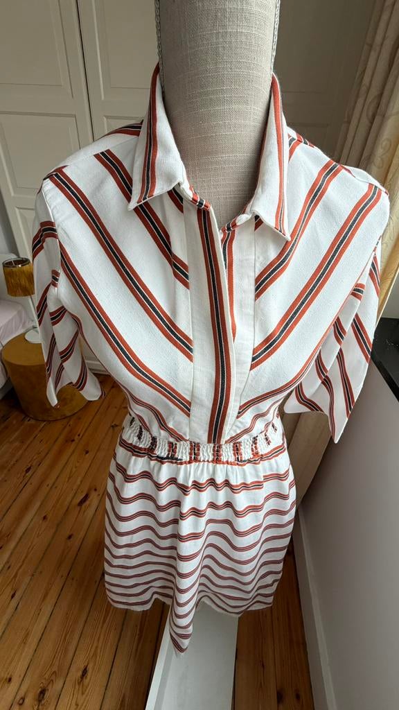 MAJE - maat 1 - 36 - prachtig wit jurkje - TOPstuk, Kleding | Dames, Jurken, Wit, Ophalen of Verzenden, Zo goed als nieuw, Knielengte