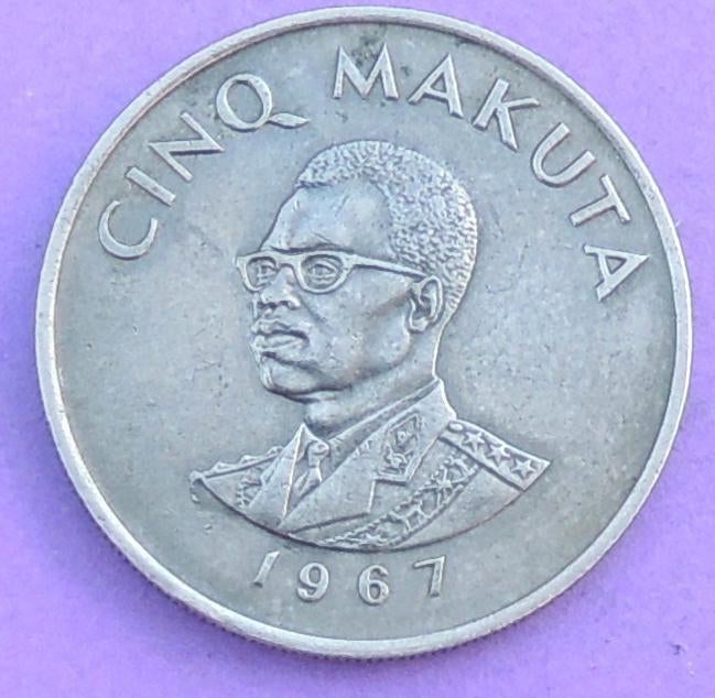 1967 5 Makuta République du Congo, Envoi, Autres pays, Monnaie en vrac