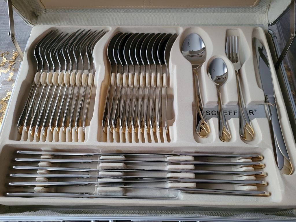 72 delig bestekkoffer Scheffler Nieuw, Neuf, Résiste au lave-vaisselle, Ensemble de couverts, Enlèvement