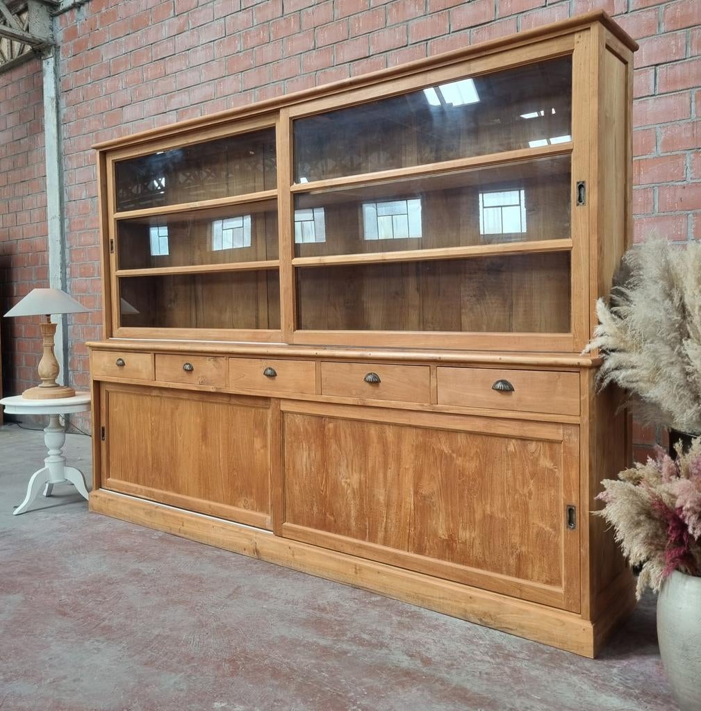 Teak buffetkast/vitrinekast 300cm art:57/26.1