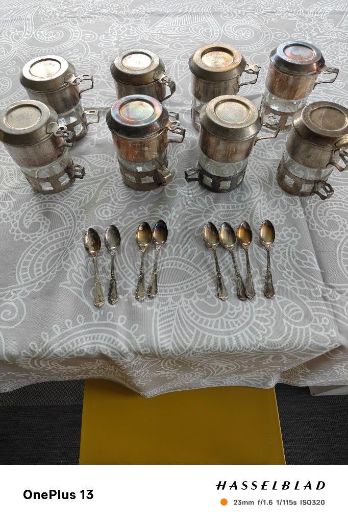 zilveren koffie filters & lepeltjes (8x), Ophalen
