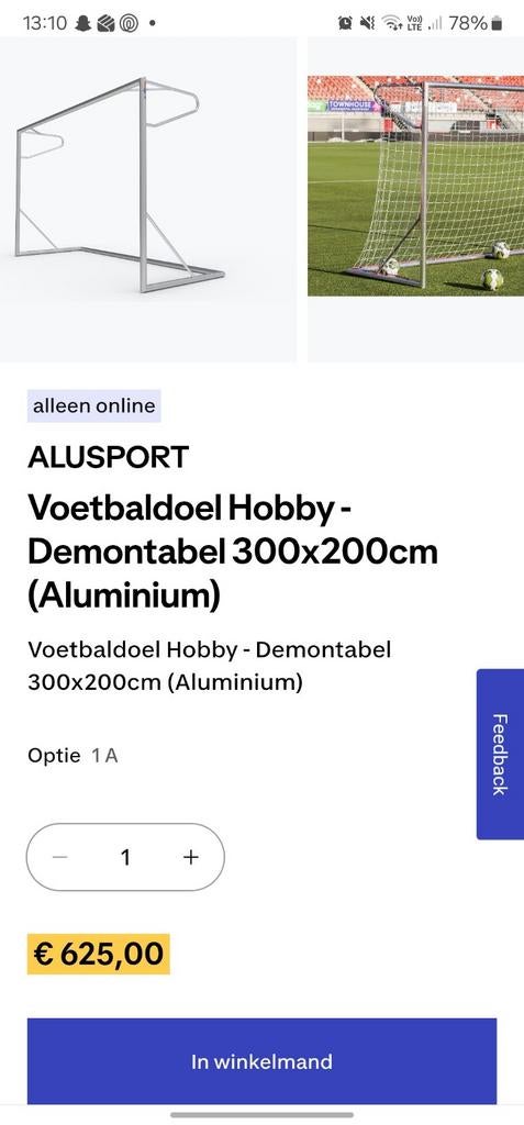 Voetbalgoal, Sport en Fitness, Voetbal, Ophalen