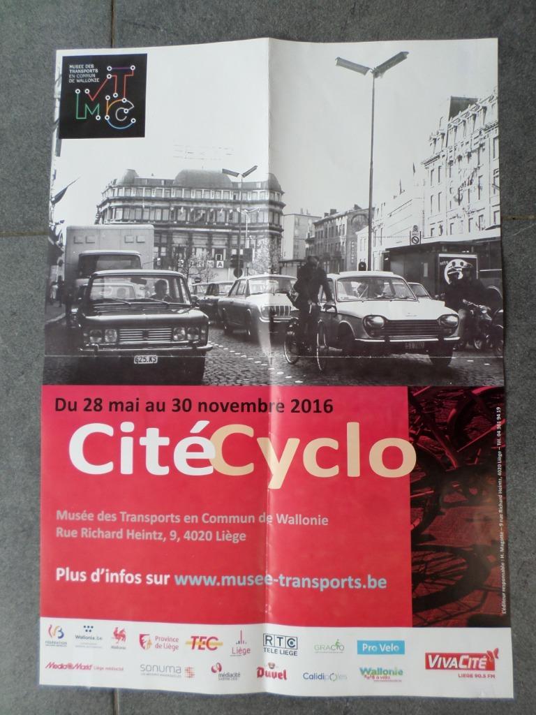 Citécyclo MTC  - affiche 60x40 cm - 2016, Collections, Enlèvement ou Envoi, Rectangulaire vertical, A1 jusqu'à A3, Utilisé