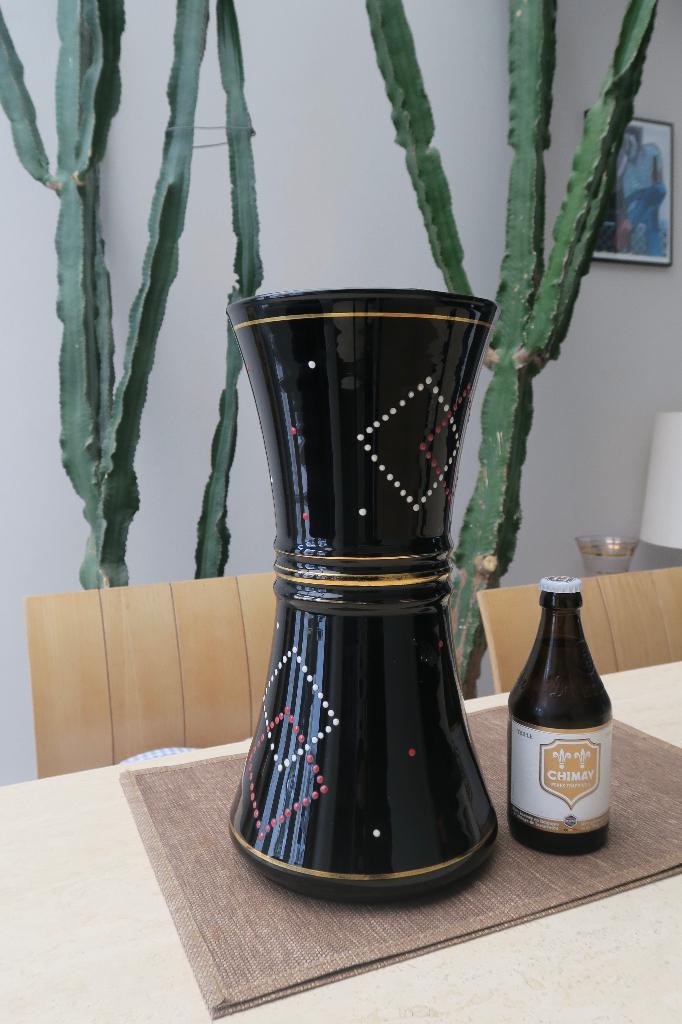 Vase verre hyalite art déco Edmond Paul Neufvilles Soignies, Antiquités & Art, Enlèvement