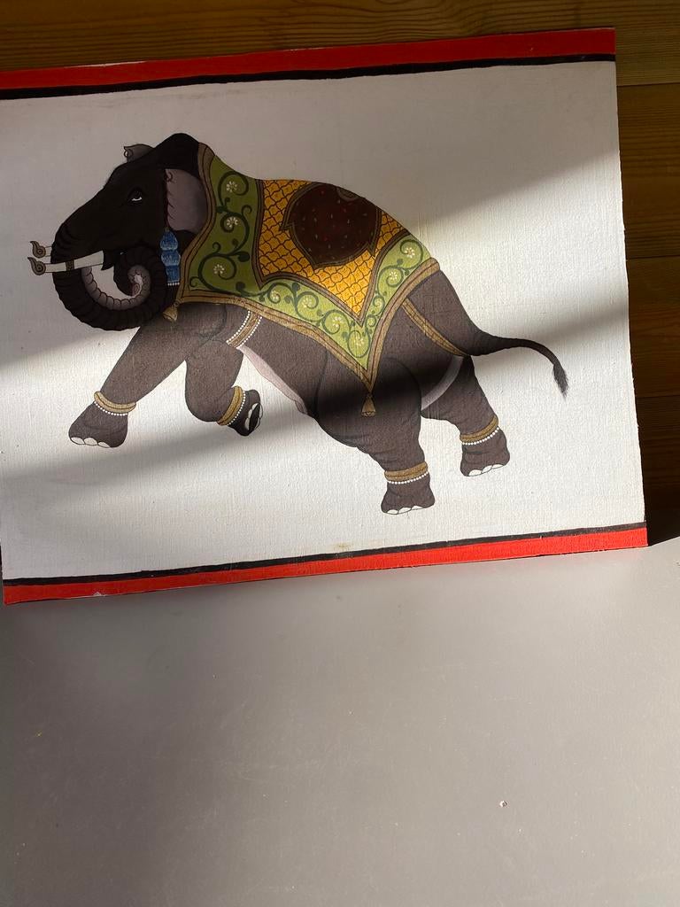 Geschilderde olifant op doek, Ophalen