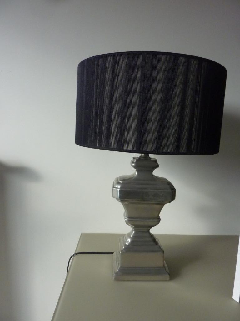 Tafel/dressoirlamp  (tinnen), Huis en Inrichting, Gebruikt, Ophalen of Verzenden, Minder dan 100 cm, Metaal