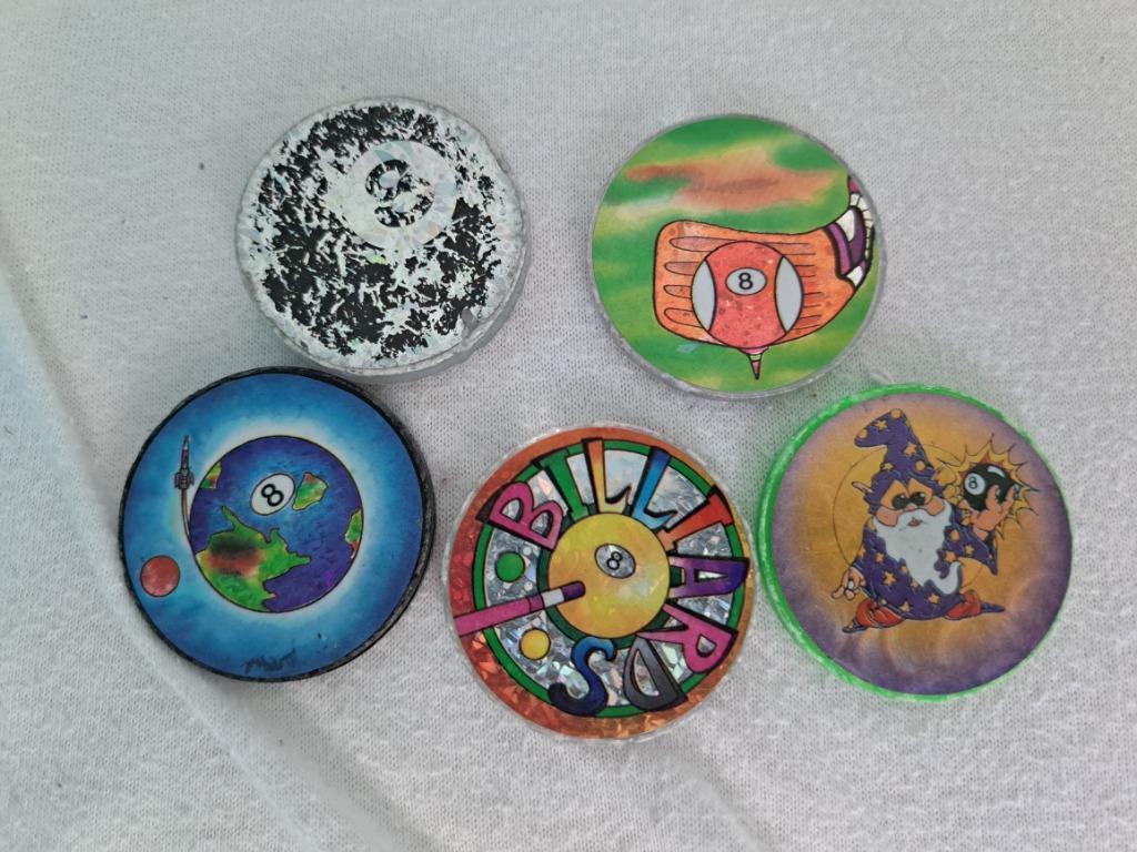 5 flippo pog dégommeur kini n8 pool billard, Collections, Flippos, Enlèvement ou Envoi