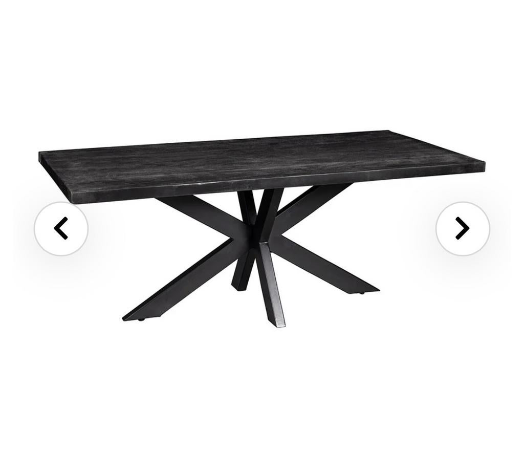Zwarte Mangohout Eettafel 2m20, Enlèvement, Comme neuf