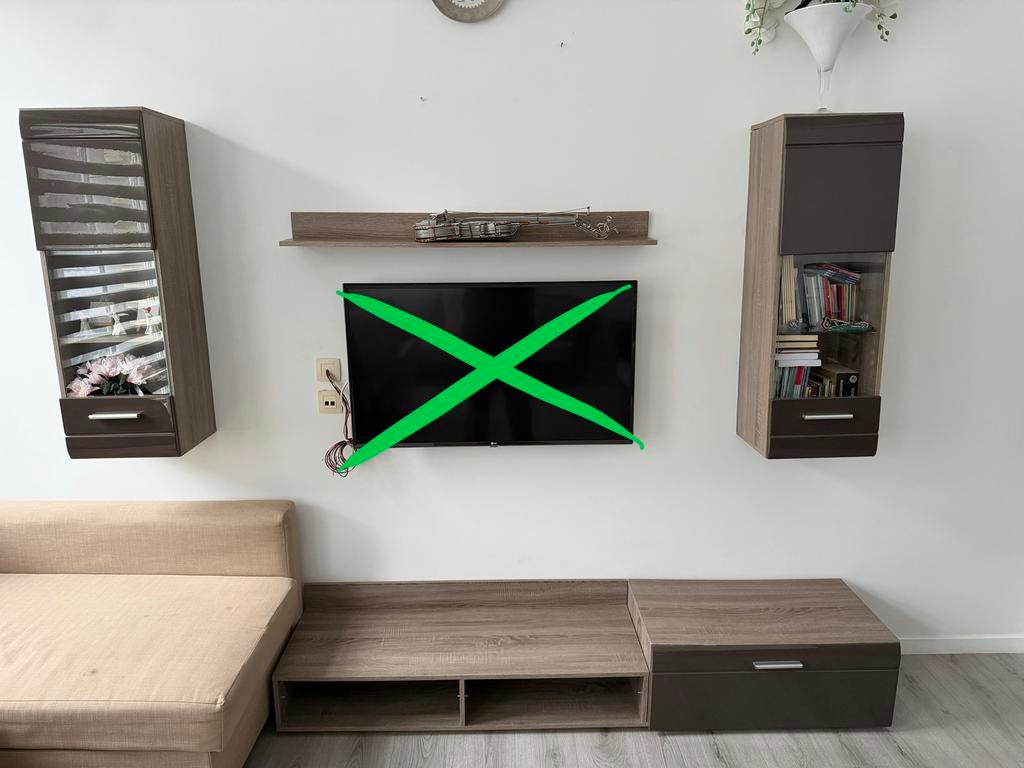 complet de meubles de salon - bois foncé - très bon état, Maison & Meubles, Mobilier complet, Enlèvement