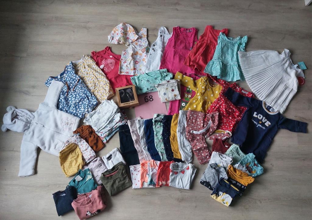 Kledingpakket meisje maat 68 - 51 stuks, Kinderen en Baby's, Ophalen of Verzenden, Gebruikt, Maat 68