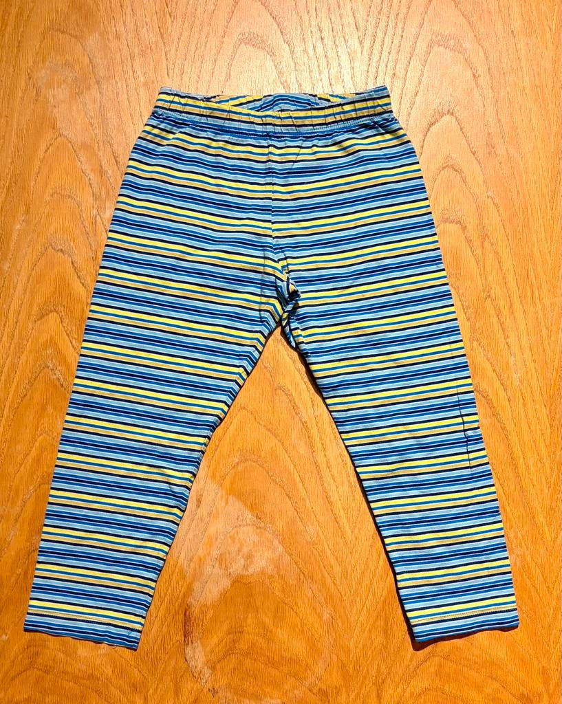 Legging Woody - Rayures bleues/jaunes, 100% coton, 4 ans, Enlèvement ou Envoi, Utilisé, Garçon ou Fille, Pantalon