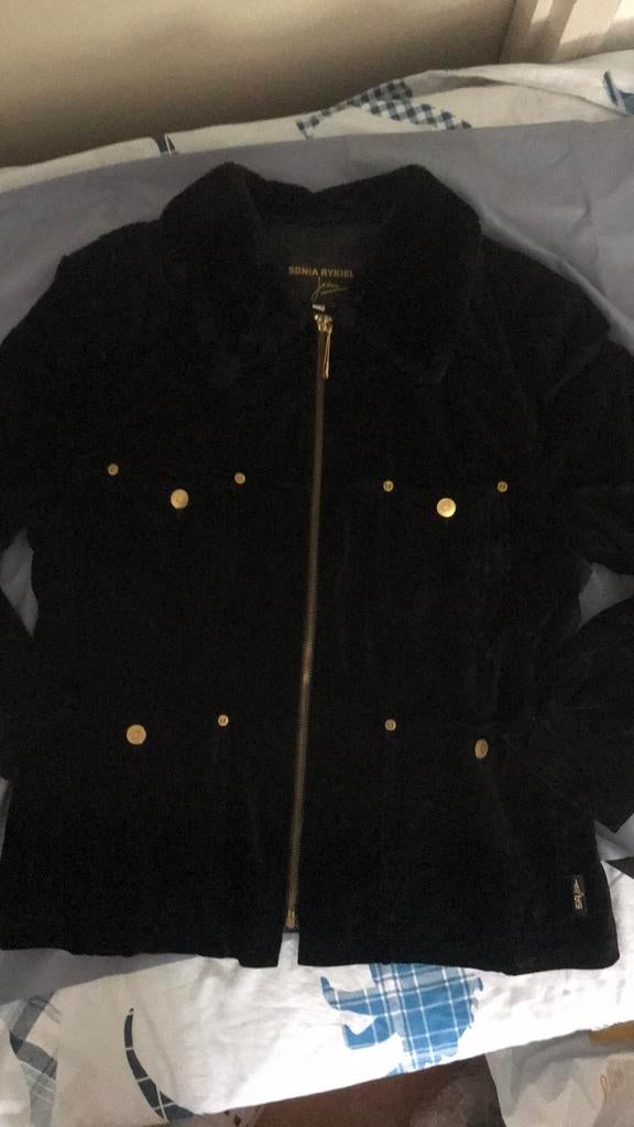 Veste velours noir Sonia Rykiel 44 italien, Zo goed als nieuw, Zwart