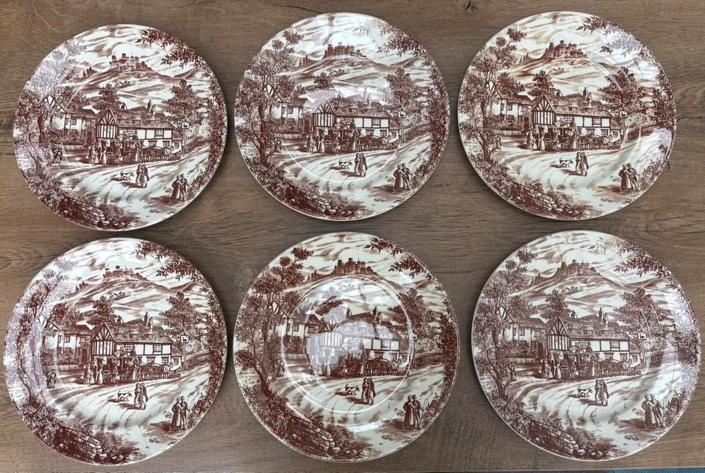 Broadhurst & Sons Swan Inn vrijwel compleet (6-6-5), Antiek en Kunst, Antiek | Servies compleet, Ophalen