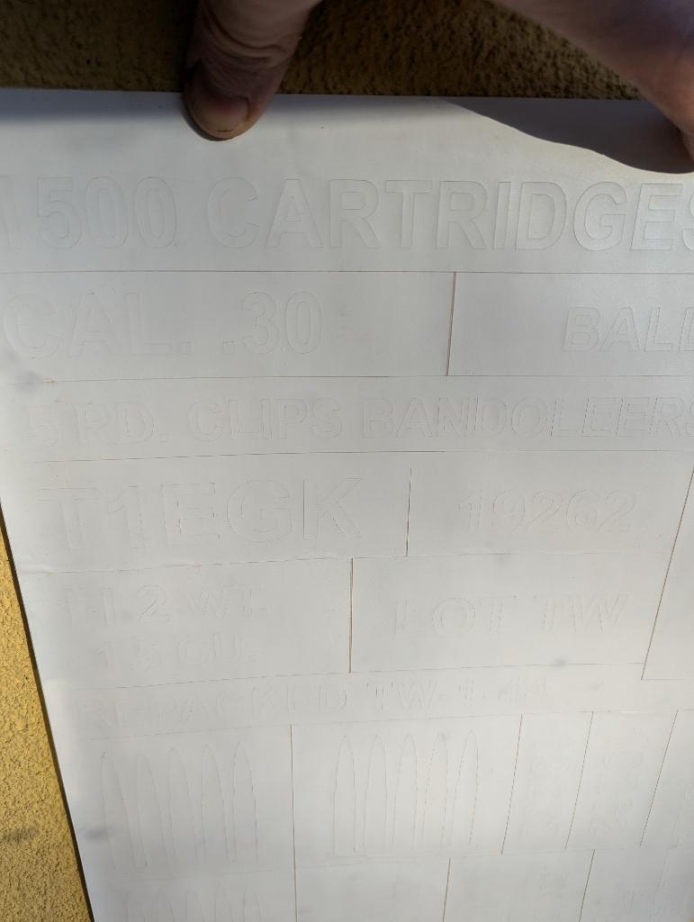 Set pochoir caisse bois bandoulières springfield 1903 ww2, Collections, Envoi, Armée de terre, Caisse ou Géocache