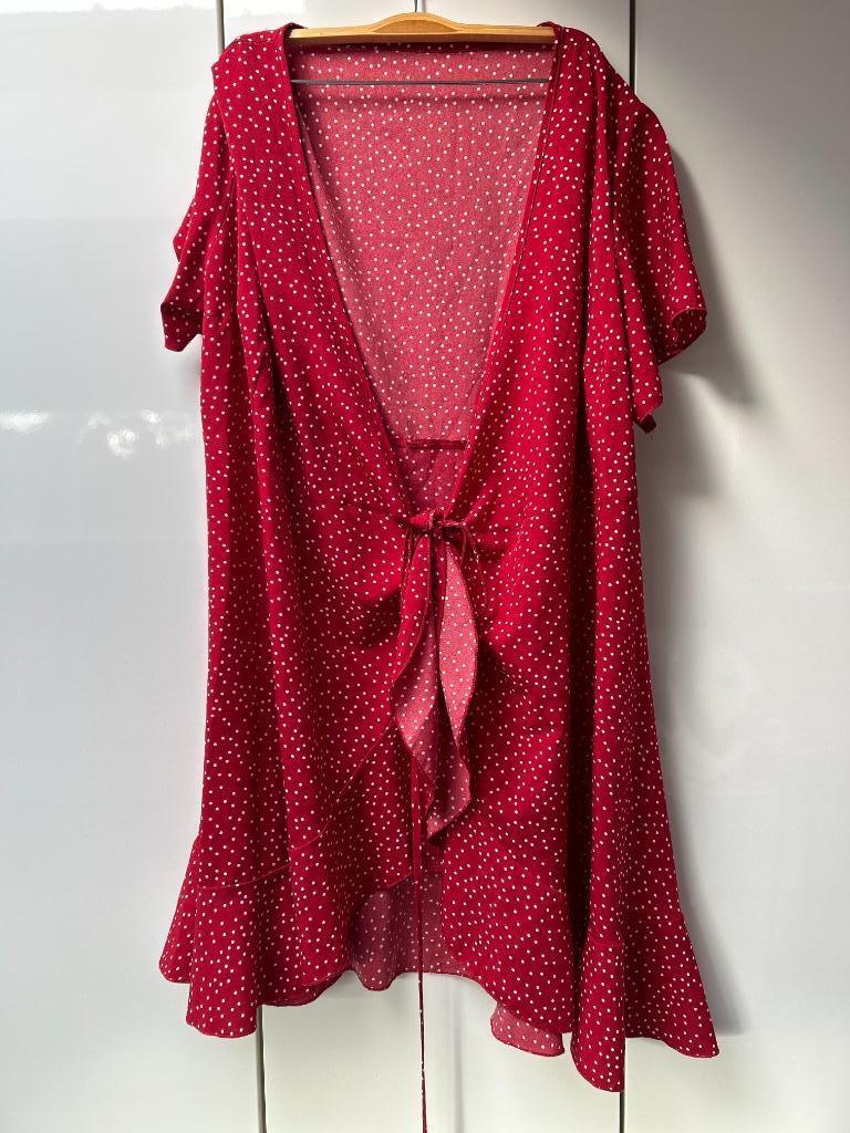 Shein Curve Rood Wit Polka Dot Tie Vest - Maat 3XL, Kleding | Dames, Truien en Vesten, Maat 46/48 (XL) of groter, Ophalen of Verzenden