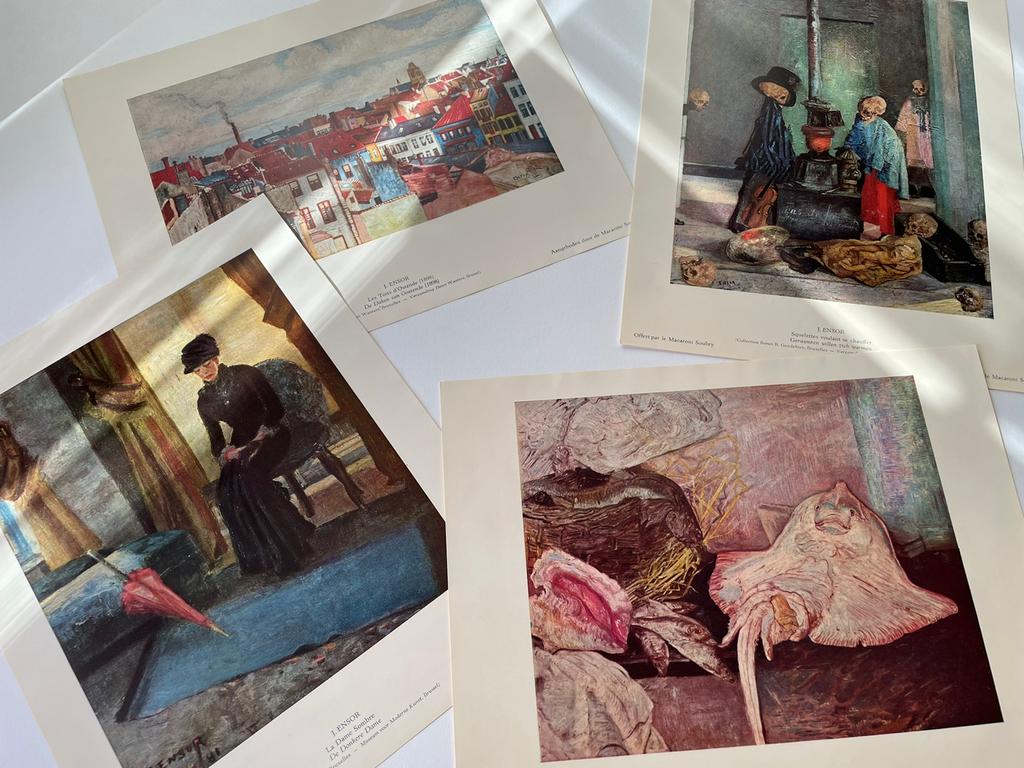 Ensor - Farde avec 4 images couleurs Soubry - bon état, Enlèvement ou Envoi, Comme neuf