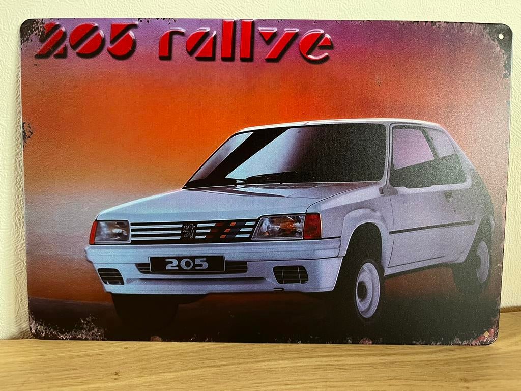 Plaque metallique peugeot 205 rallye, Enlèvement ou Envoi, Comme neuf