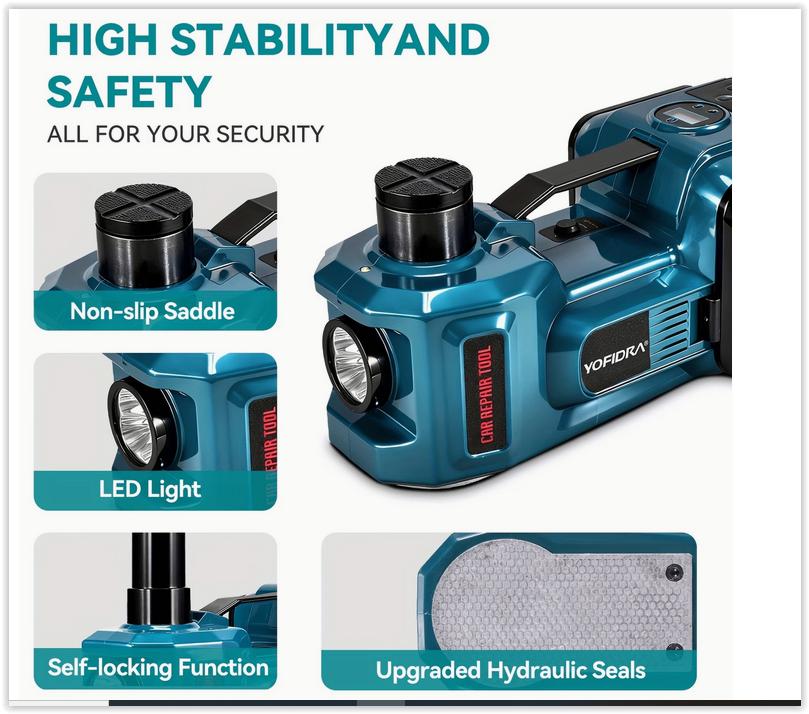 5-tons elektrische autokrik | 12V hydraulische krik met opb, Enlèvement ou Envoi, Neuf, Hydraulique, Cric de garage