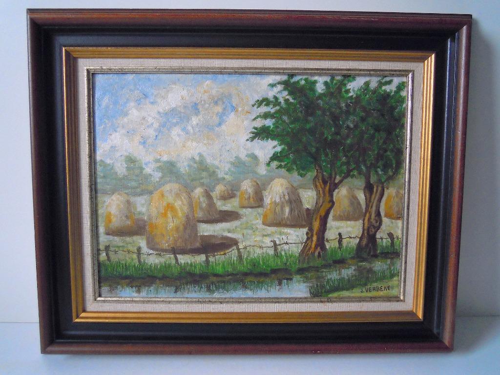 Hay mites - Huile sur toile - J. Verbeke, Antiquités & Art, Enlèvement ou Envoi
