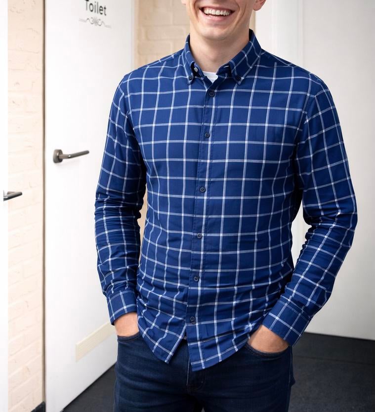Chemise bleue à carreaux, Vêtements | Hommes, Enlèvement ou Envoi, Comme neuf, Bleu, Tour de cou 38 (S) ou plus petit