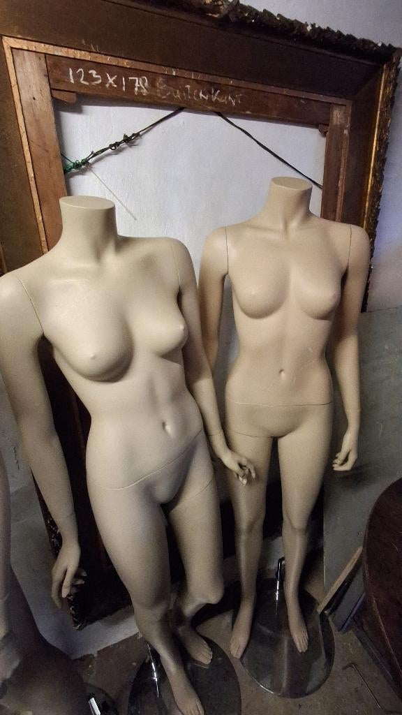 Paspop ,etalagepop, grote schilderijlijst., Antiek en Kunst, Ophalen