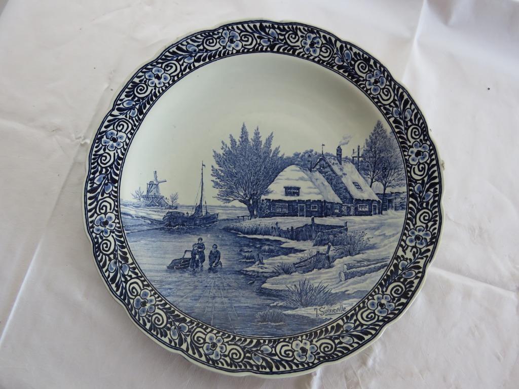 Delfts blauw Royal Sphinx Maastricht sierbord/wandbord, Antiquités & Art, Enlèvement ou Envoi