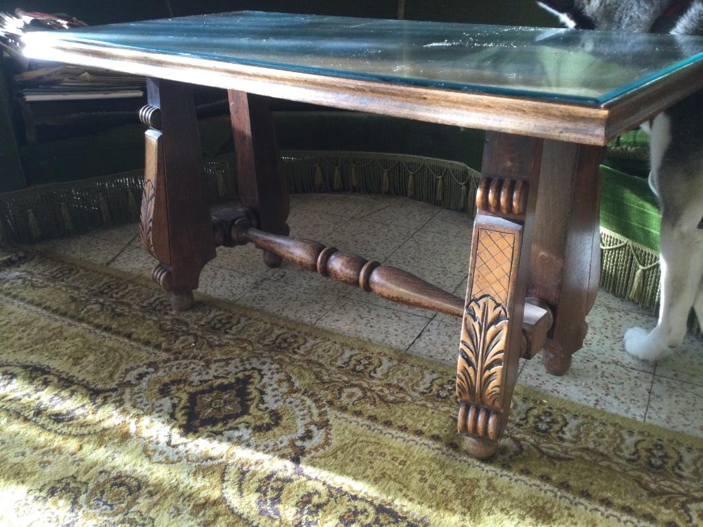 Table basse vitrée rectangulaire, Maison & Meubles, 100 à 150 cm, Enlèvement, Utilisé, 50 à 100 cm