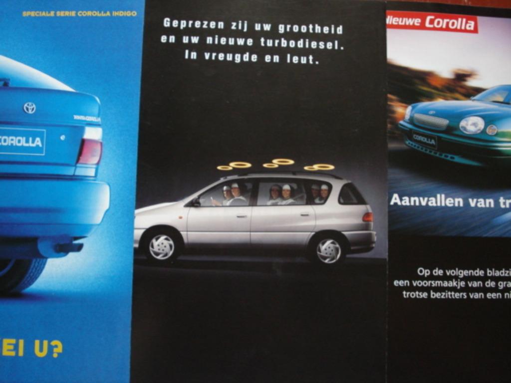Toyota Corolla Indigo/Picnic TD/Corolla Brochure LOT van 3, Envoi, Comme neuf, Toyota