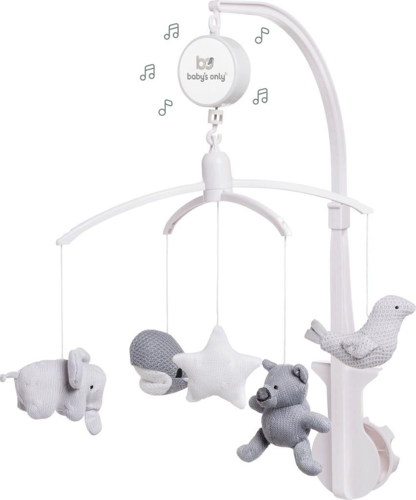 Muziekmobiel Baby's Only - zilvergrijs - wit - grijs, Ophalen, Zo goed als nieuw, Mobiel, Met geluid