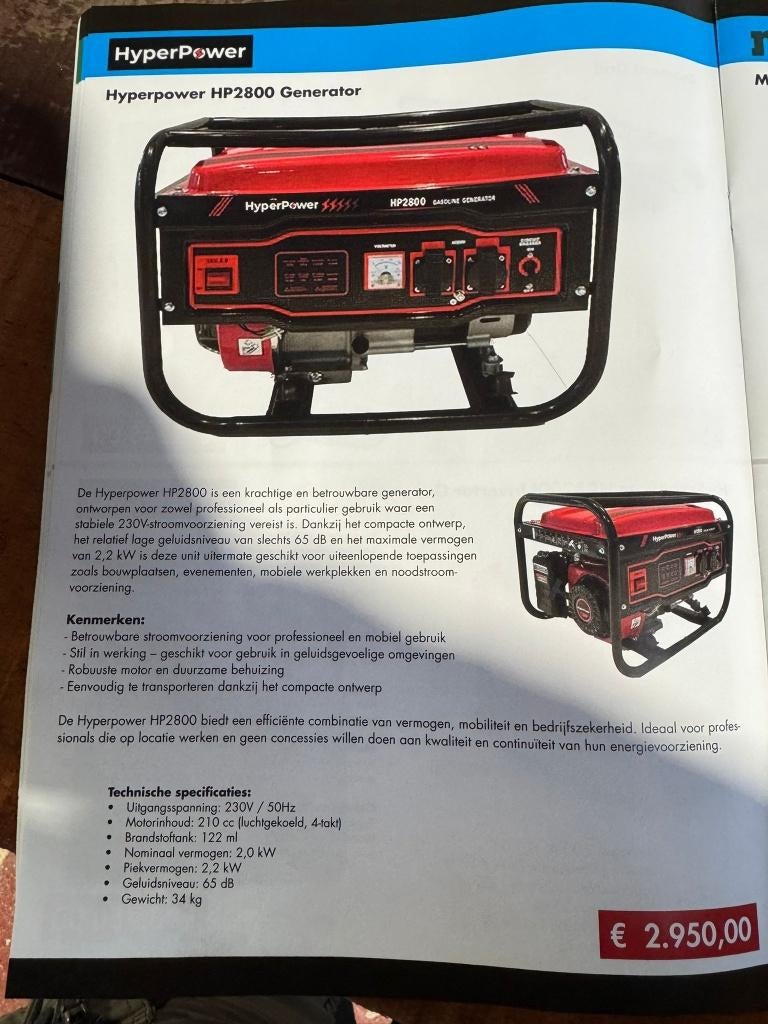 Groupe électrogène, Enlèvement, Neuf, Essence